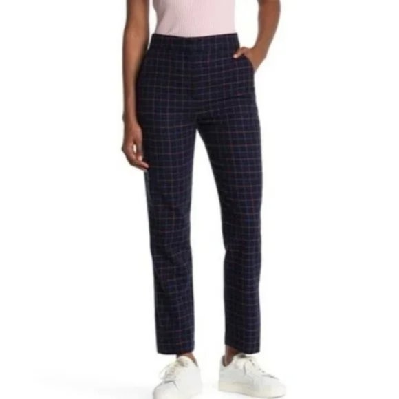 rag & bone Pants - Rag & Bone Plaid Check Poppy Printed High Waist Wool Pants
